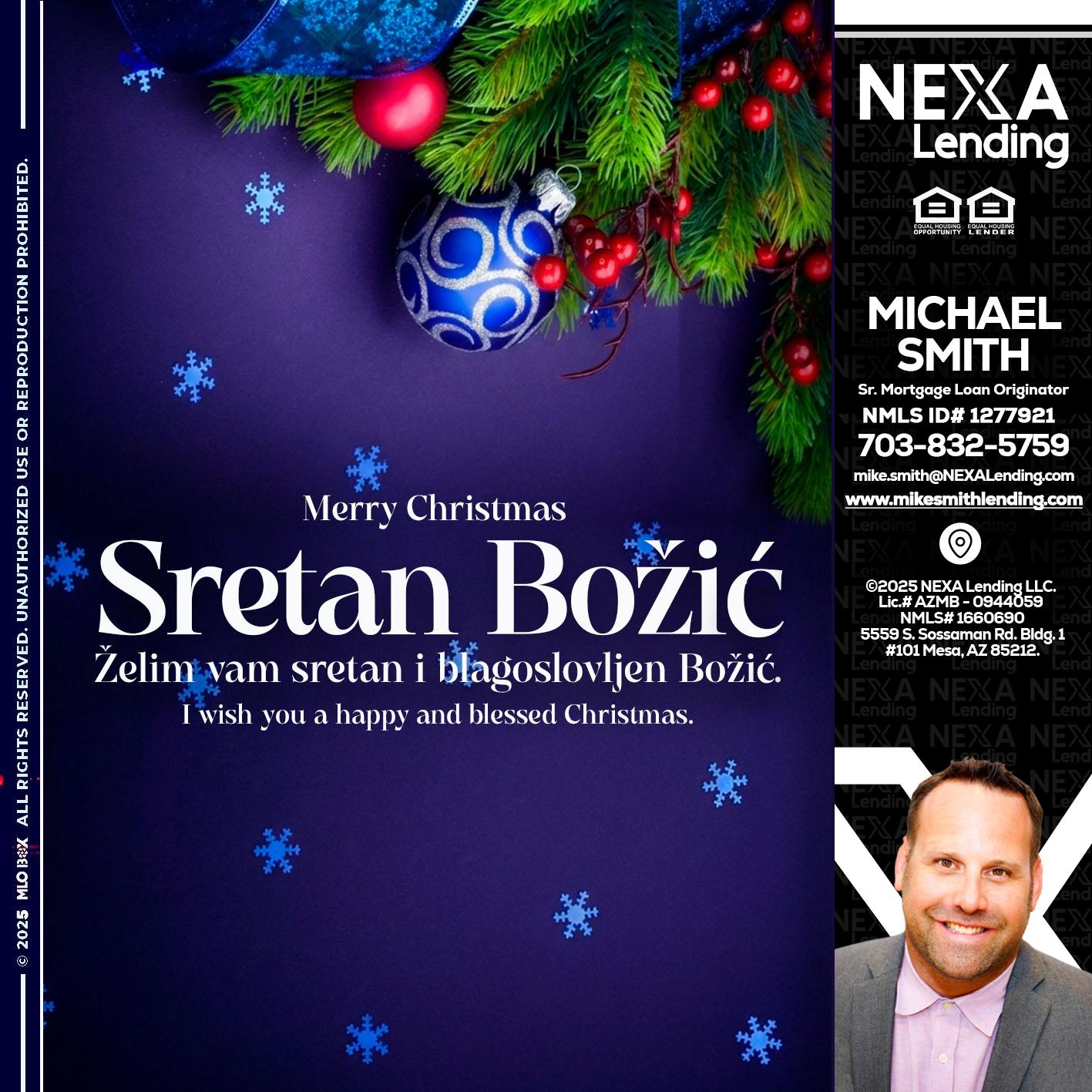 Sretan Božić - Mike Smith -Senior Mortgage Loan Originator