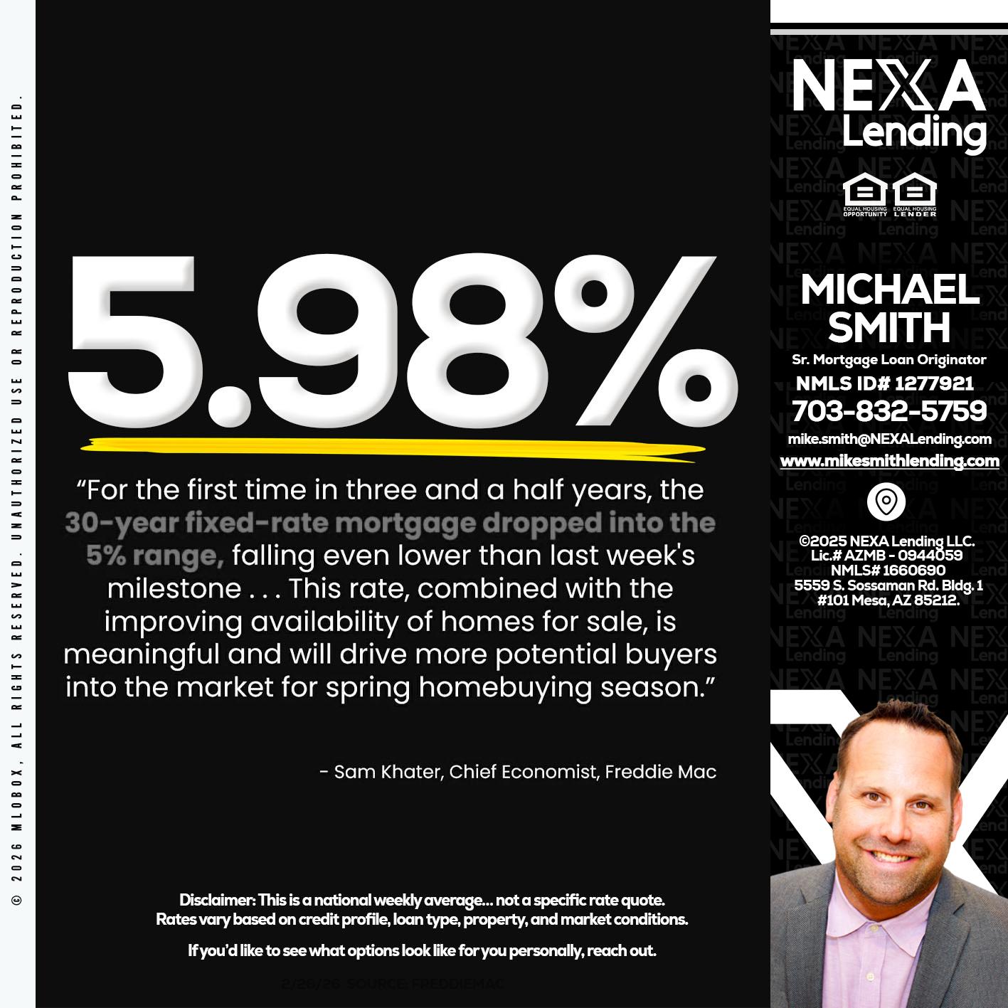 5.98% - Mike Smith -Senior Mortgage Loan Originator