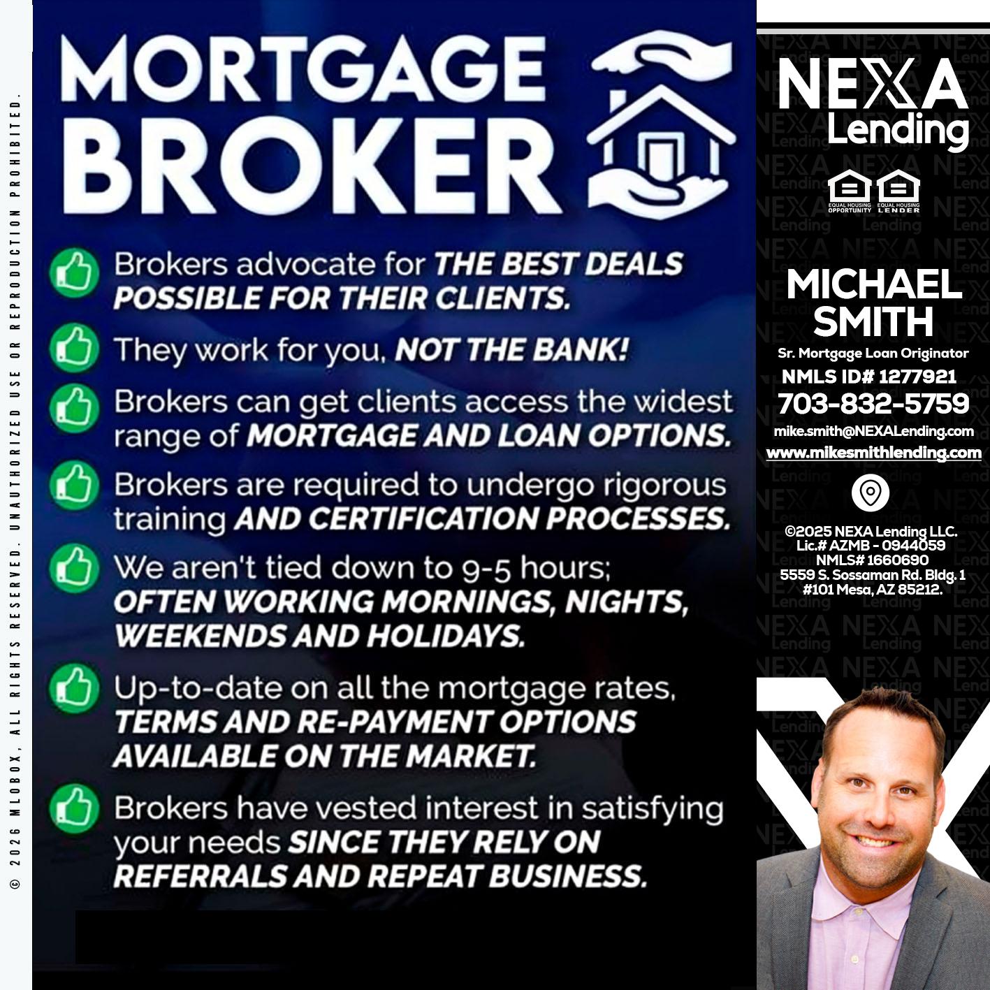 MORTGAGE BROKER - Mike Smith -Senior Mortgage Loan Originator