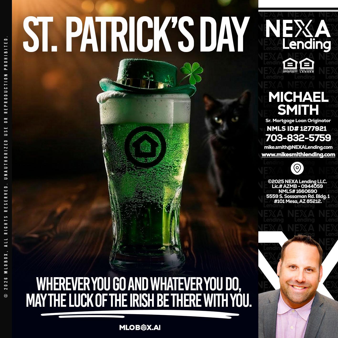 st. Patricks day - Mike Smith -Senior Mortgage Loan Originator