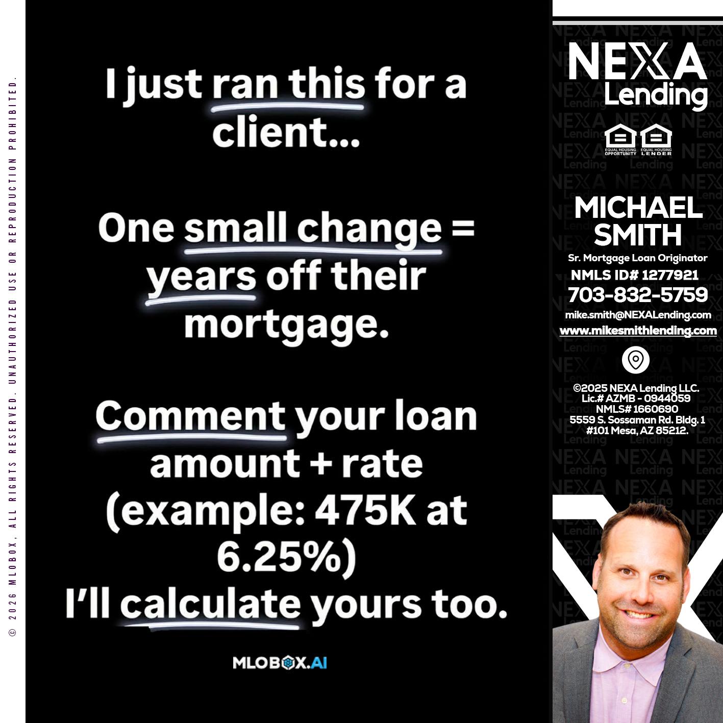 I JUST RAN - Mike Smith -Senior Mortgage Loan Originator