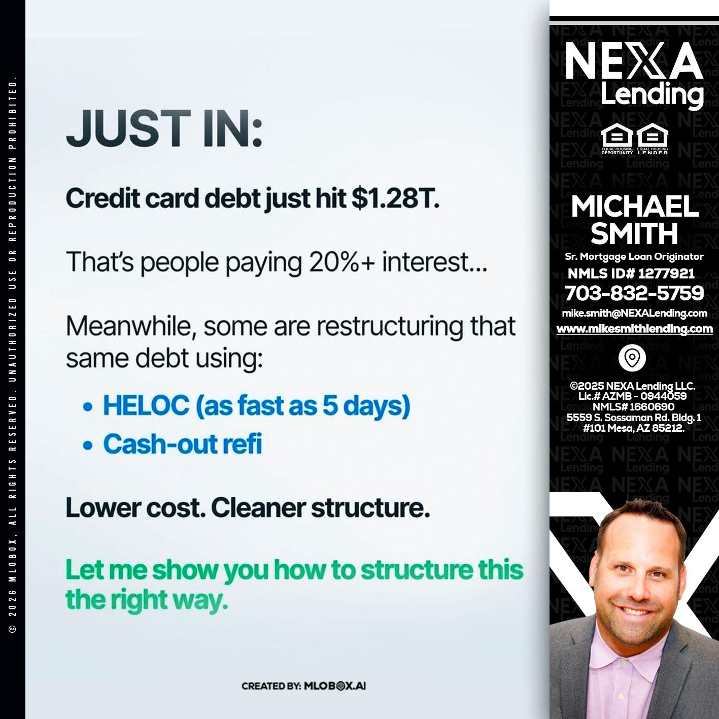 JUST IN - Mike Smith -Senior Mortgage Loan Originator