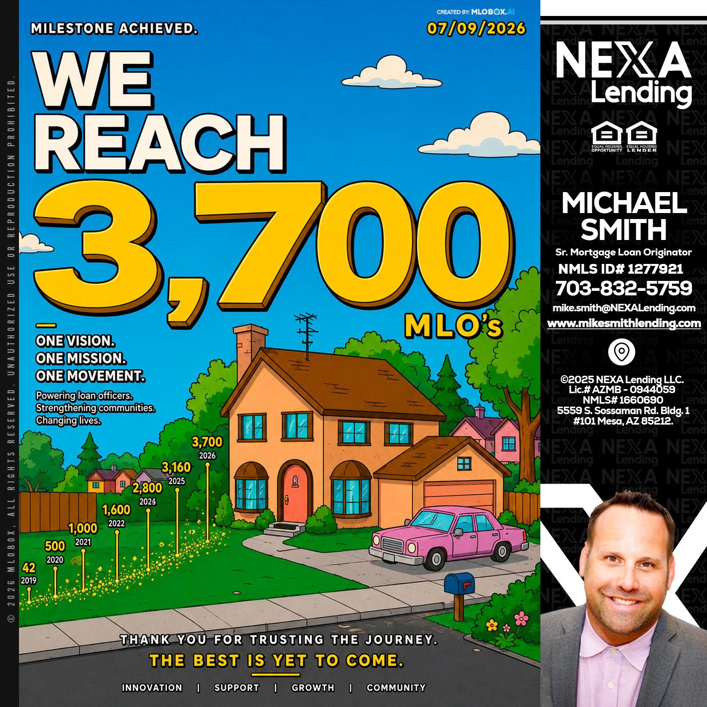 3,700 MLO's - Mike Smith -Senior Mortgage Loan Originator